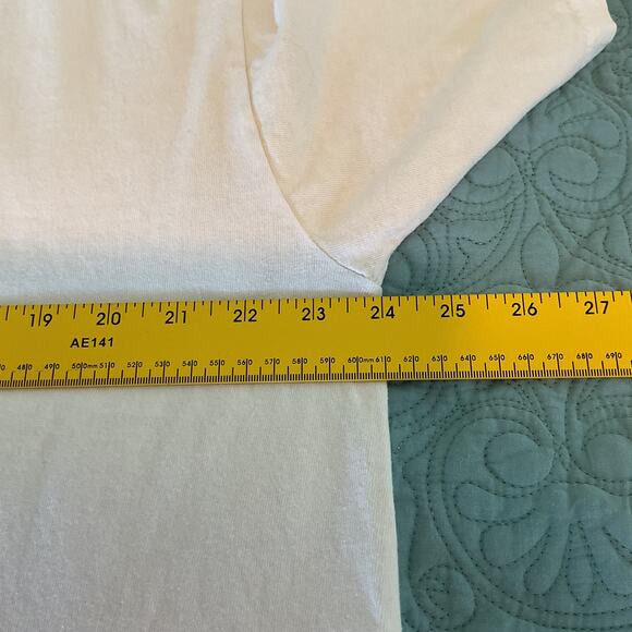 Oneita Big Johnson Thrashed Cotton Crewneck Fishing Tee White XL Made in USA - Picture 13 of 14